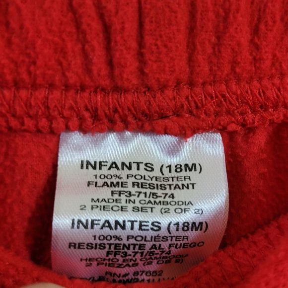 Baby Girls Disney Minnie Mouse Fleece Pajamas Long Sleeve Size 18 M - Picture 6 of 7